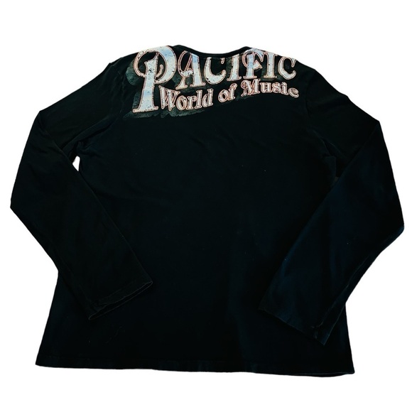 JAMES PERSE MENS BLACK LONG SLEEVE T-SHIRT SIZE LARGE (3) PACIFIC WORLD OF MUSIC - Picture 1 of 8
